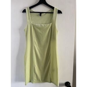 Women's Pistachio Velvet Tank Dress Size Large Y2K Clueless Mini Forever 21